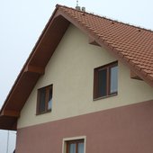 Nátěr dřevěných obložení, podhledu rodinný dům Brno 
